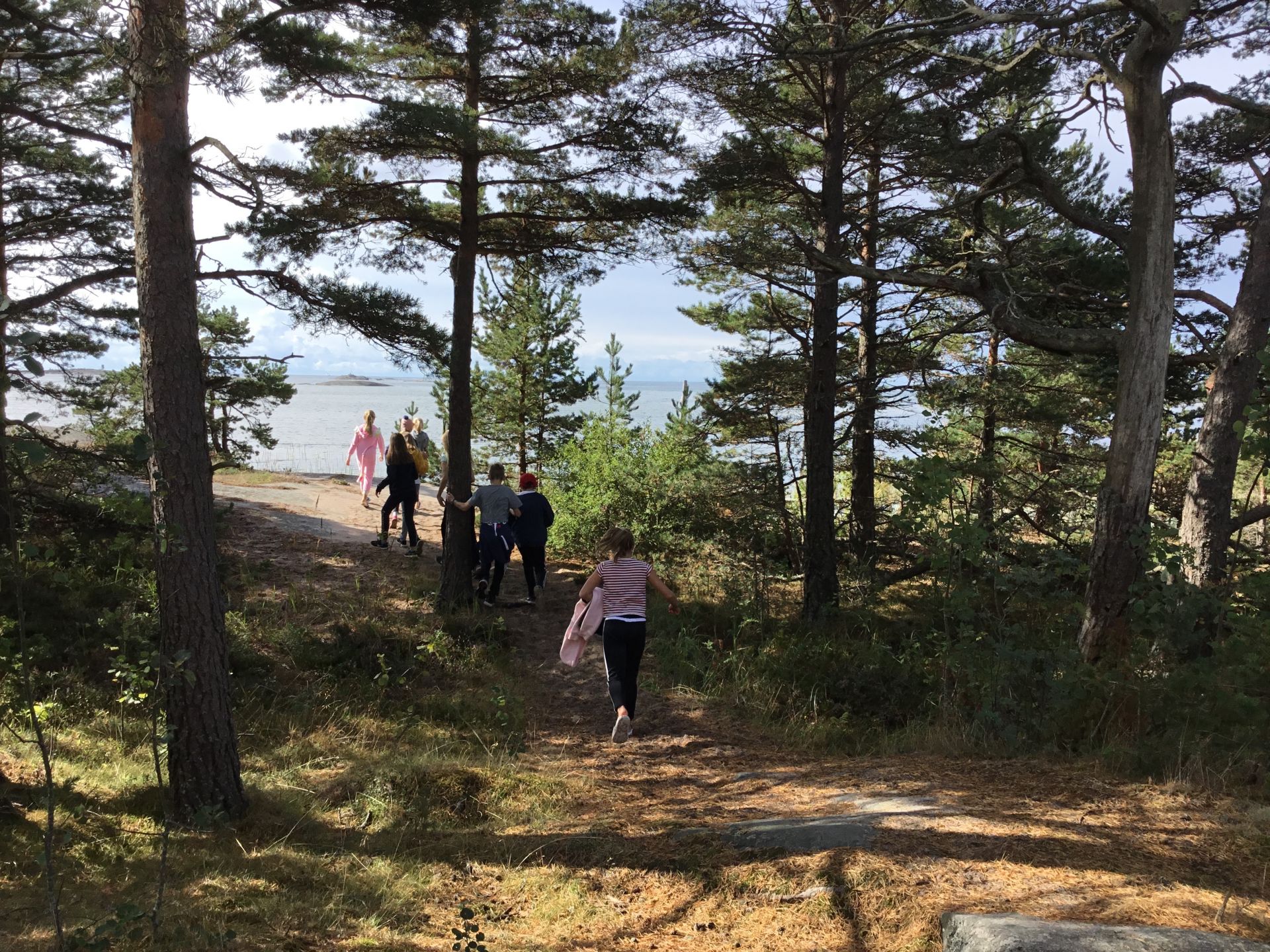 På väg till stranden
